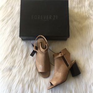 Forever 21 Camel Faux Leather Booties